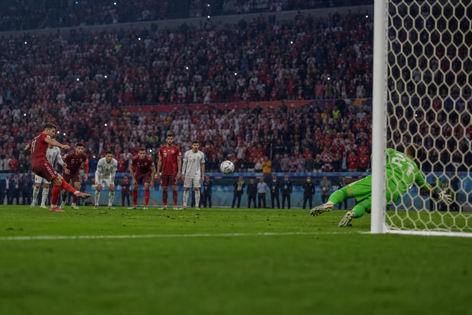 Penaltyreeks tijdens Zwitserland tegen Colombia op het WK