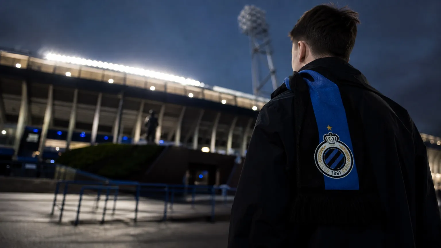 Transfercontext rond Club Brugge met blauw-zwarte sfeer aan het stadion