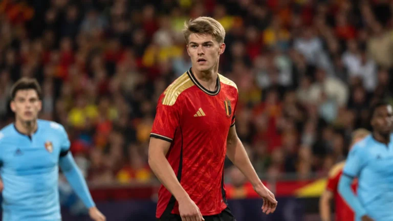 Charles De Ketelaere tijdens een WK-wedstrijd van de Rode Duivels