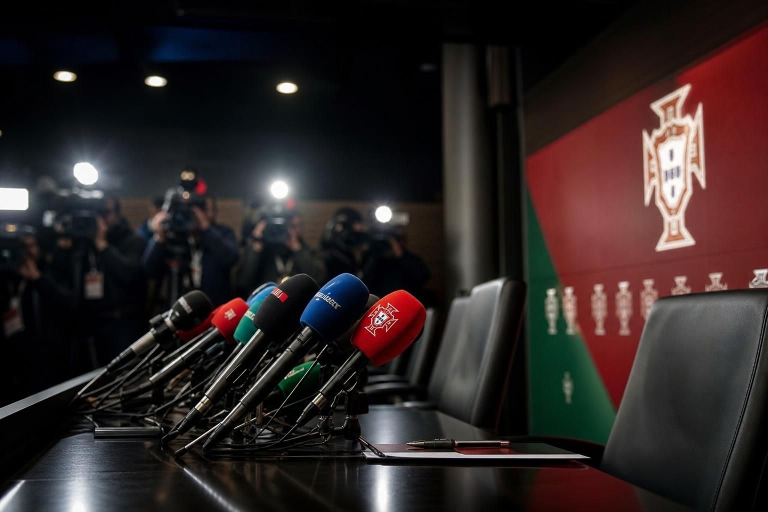 Persmoment rond de Portugese nationale ploeg na het vertrek van Roberto Martinez
