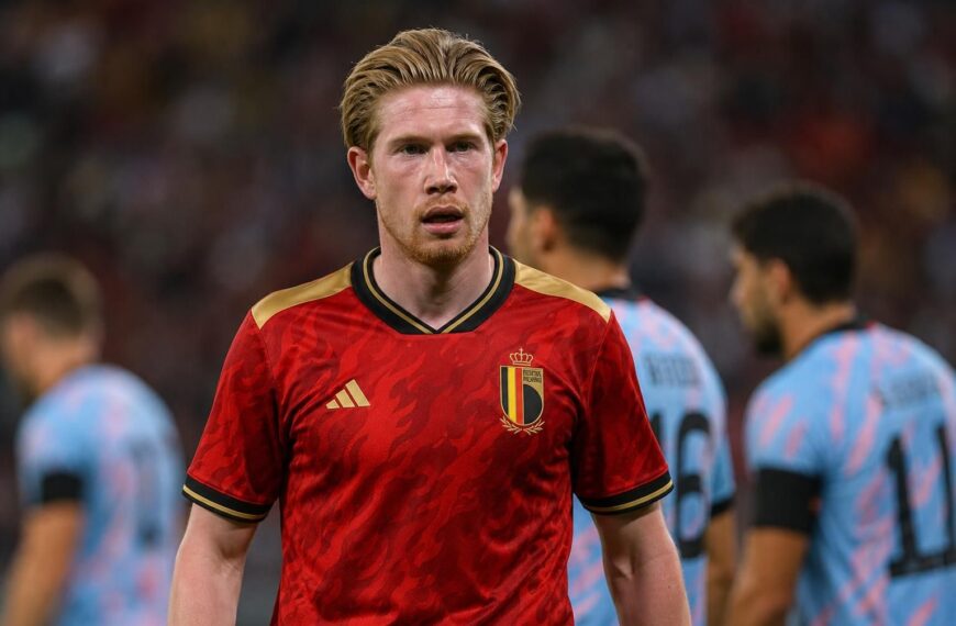 Kevin De Bruyne in actie voor de Rode Duivels tijdens een beladen interlandavond