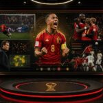 Youri Tielemans viert de beslissende strafschop voor België tegen Senegal op het WK 2026