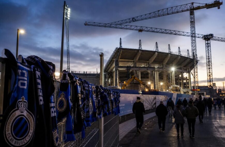 Sfeerbeeld rond het stadiondossier van Club Brugge op de site van Jan Breydel