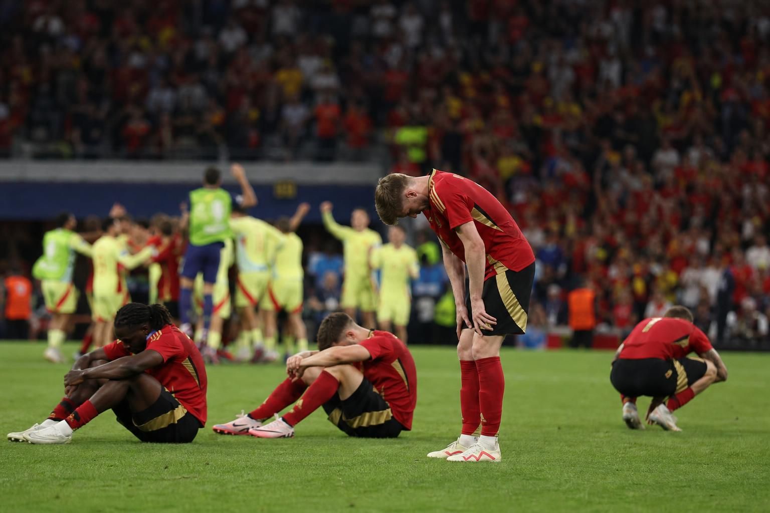 Belgische ontgoocheling na de late WK-uitschakeling tegen Spanje