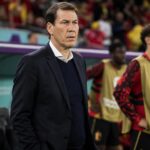 Rudi Garcia langs de lijn tijdens een gespannen WK-avond van de Rode Duivels