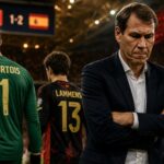 Rudi Garcia langs de zijlijn na de late wissel van Courtois