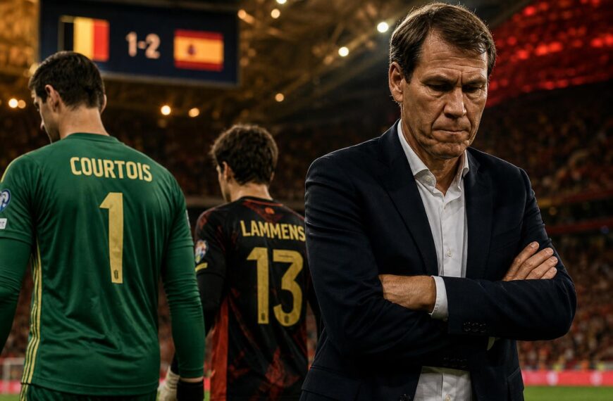 Rudi Garcia langs de zijlijn na de late wissel van Courtois