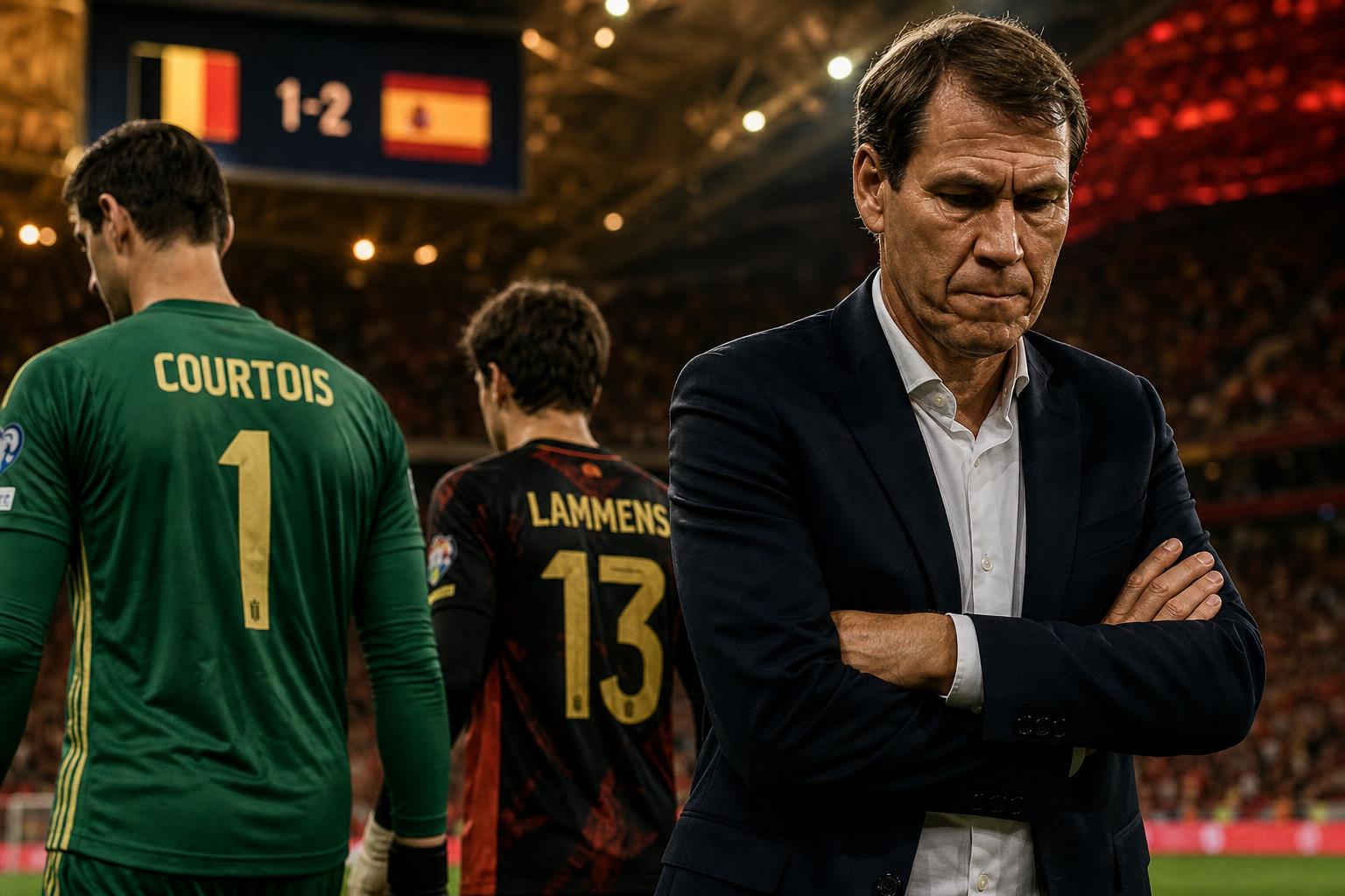 Rudi Garcia langs de zijlijn na de late wissel van Courtois