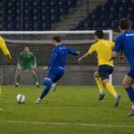 Matchactie tijdens een besloten oefenwedstrijd van KAA Gent tegen SK Beveren