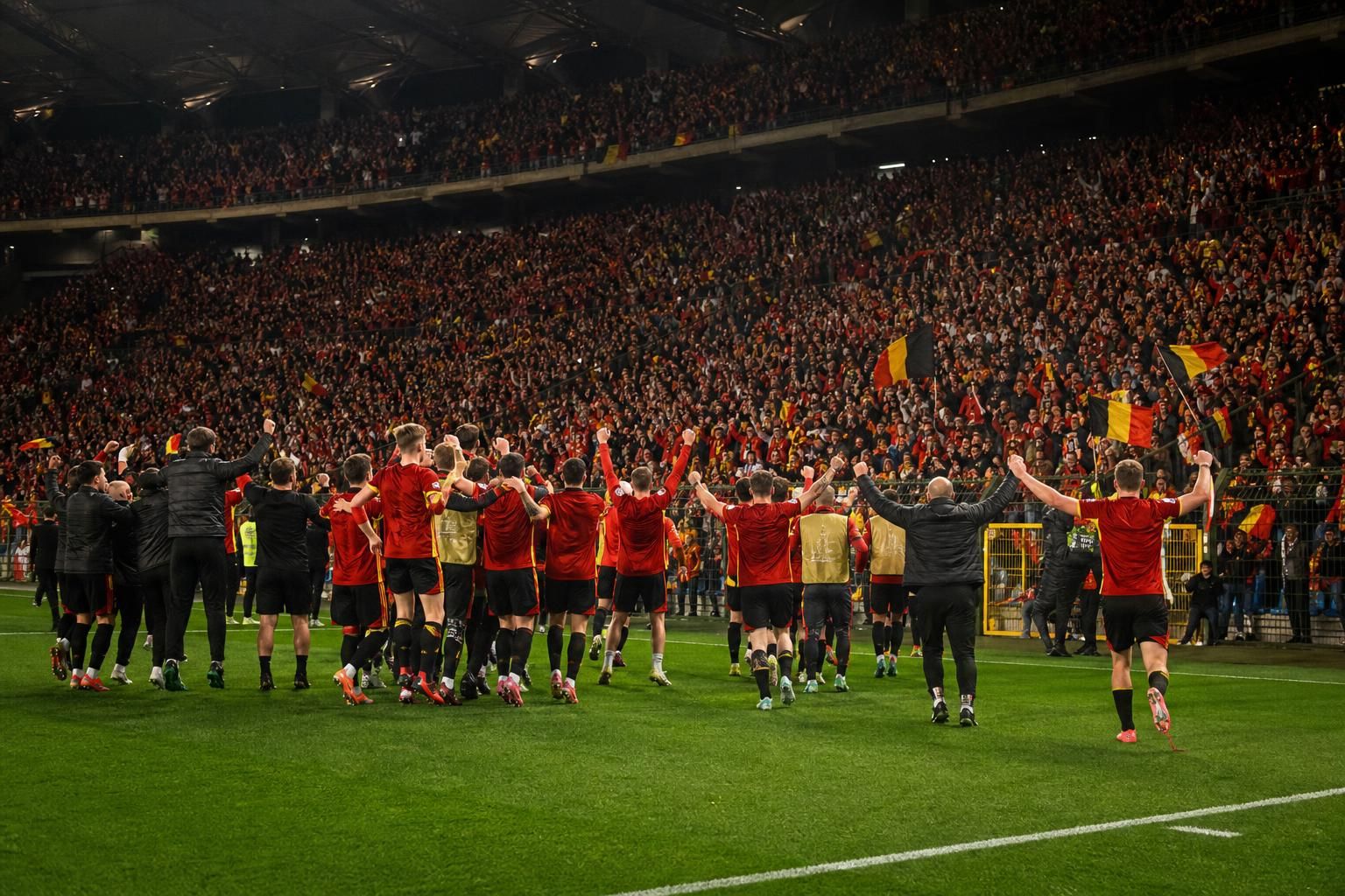 Rode Duivels vieren vanop afstand een intense WK-comeback in een vol stadion