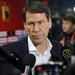 Rudi Garcia in een gespannen voetbalcontext na de WK-wedstrijd van de Rode Duivels tegen Spanje