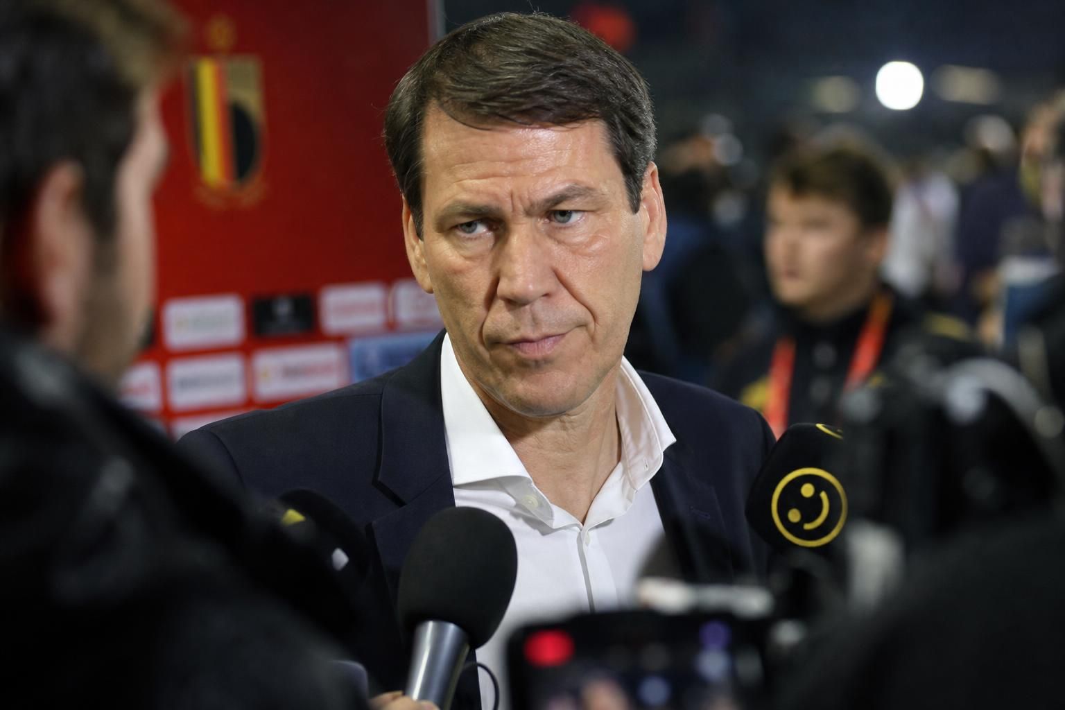Rudi Garcia in een gespannen voetbalcontext na de WK-wedstrijd van de Rode Duivels tegen Spanje