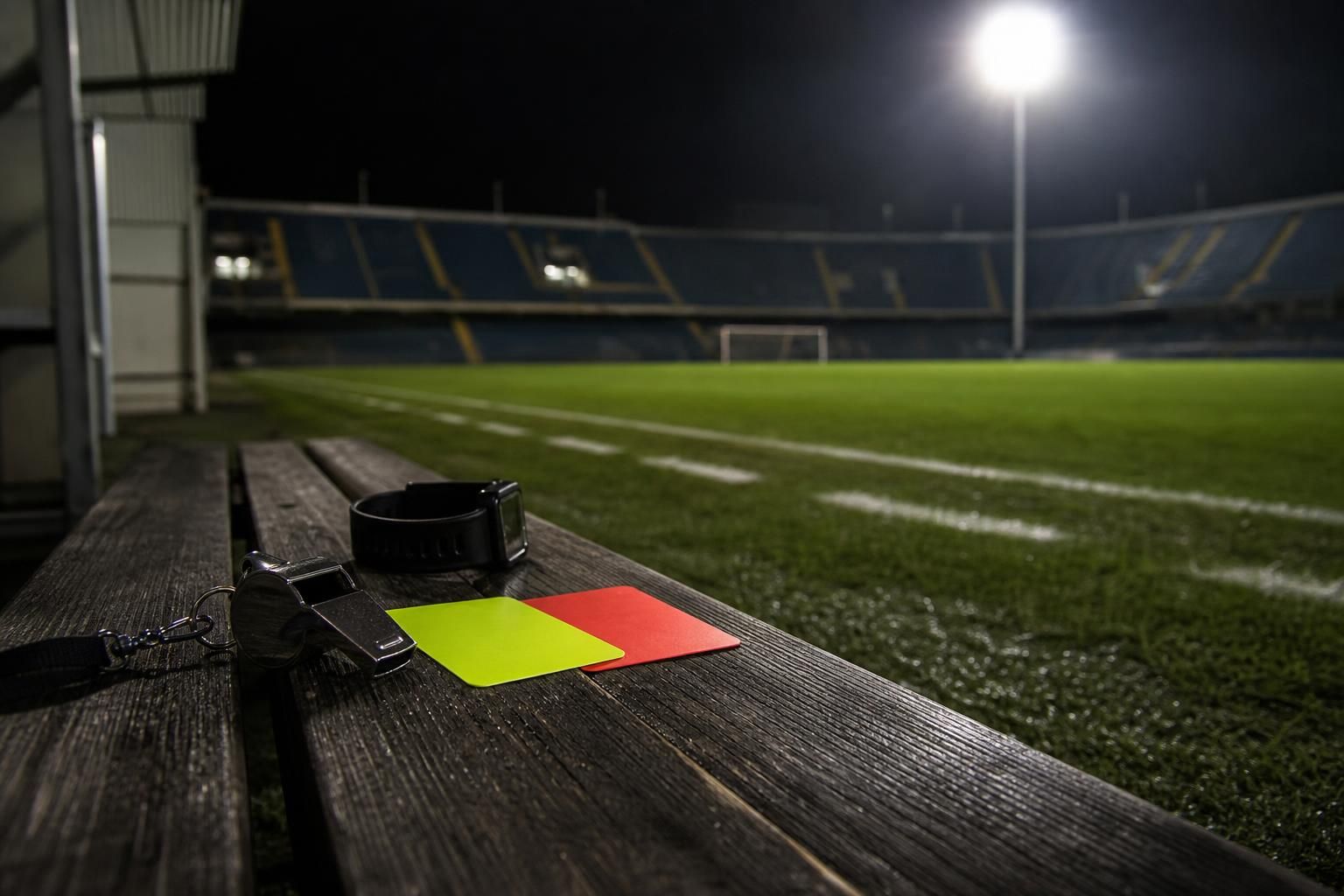 Stille stadionomgeving als beeld bij het overlijden van scheidsrechter Rob Dieperink
