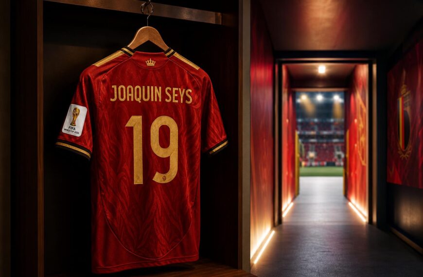 Joaquin Seys als jonge Belgische linksback tijdens een intens WK-moment