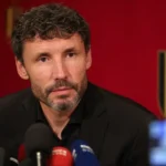 Mark van Bommel tijdens een persmoment als bondscoach van België