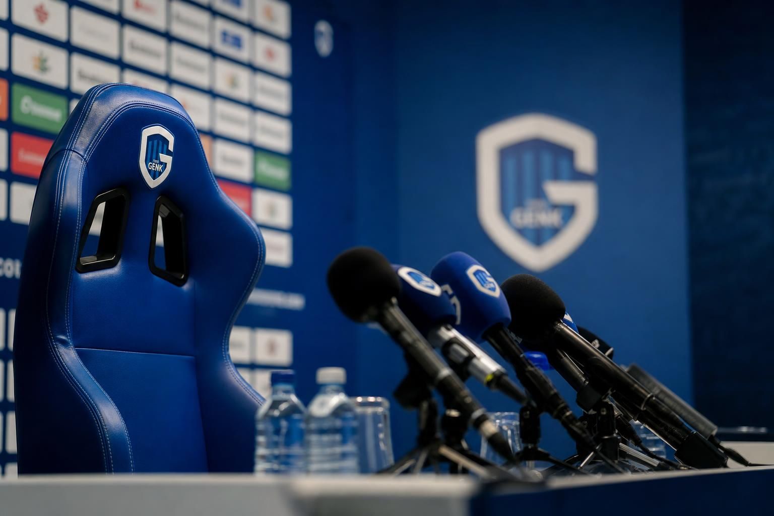 Persmoment bij KRC Genk rond de terugkeer van Jess Thorup als trainer