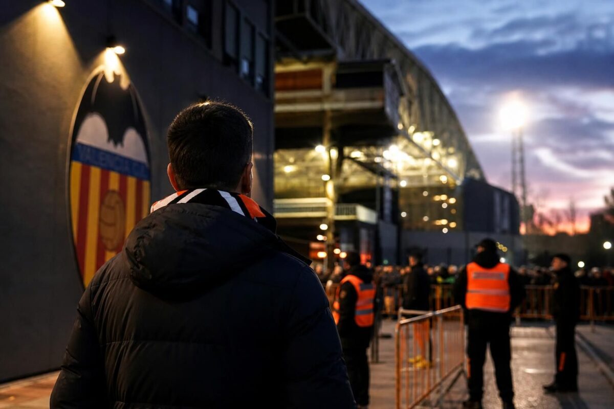 Transfercontext rond Valencia CF in een stadionomgeving zonder herkenbare gezichten
