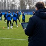 Trainingscontext bij Club Brugge rond jeugdwerking en doorstroming zonder herkenbare gezichten