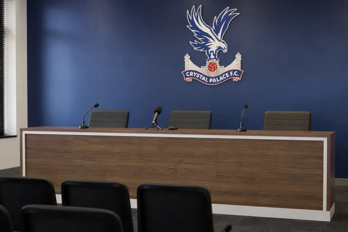 De persruimte van Crystal Palace voor de wedstrijd tegen Everton.