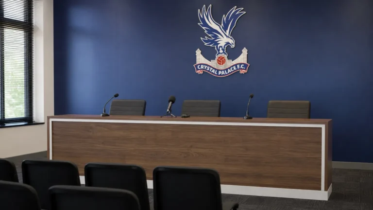 De persruimte van Crystal Palace voor de wedstrijd tegen Everton.