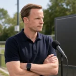 Vincent Euvrard tijdens een rustige media-briefing van Standard Luik.