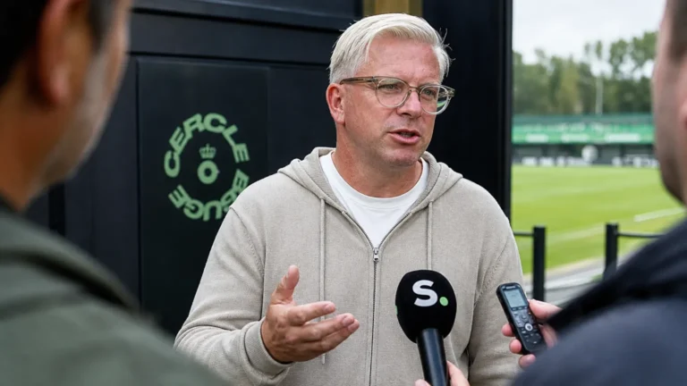 Lars Friis tijdens een interview in de aanloop naar de Brugse derby.