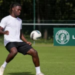Don-Angelo Konadu tijdens een trainingsmoment bij Lommel SK.