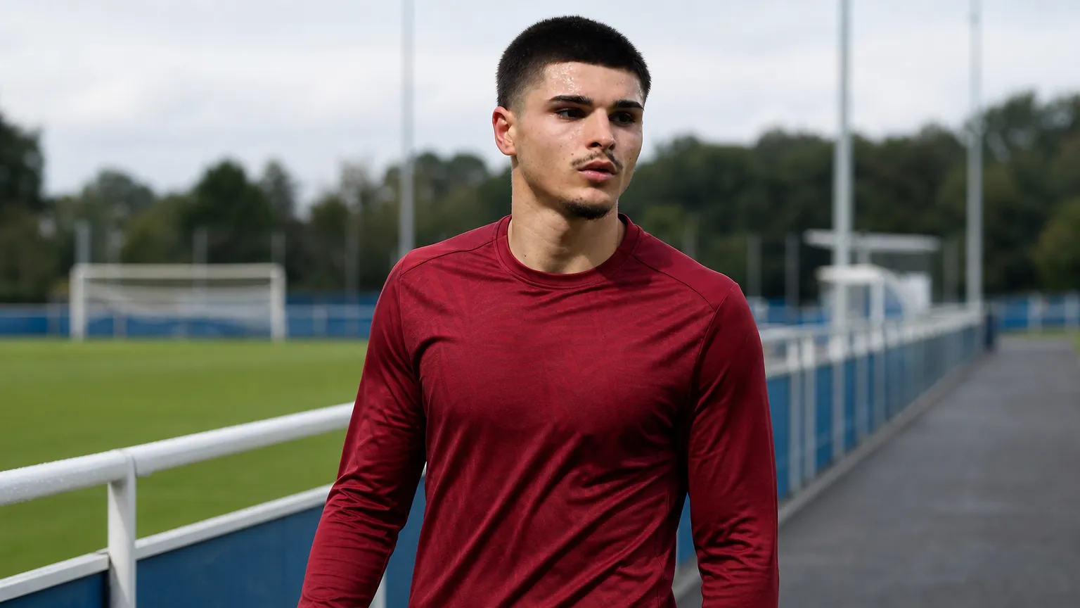 Matias Fernandez-Pardo bij een trainingscomplex in neutrale sportkleding.