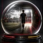 Grote glazen bol met een jonge voetballer op de symbolische route van de Belgische U23 naar het eerste elftal
