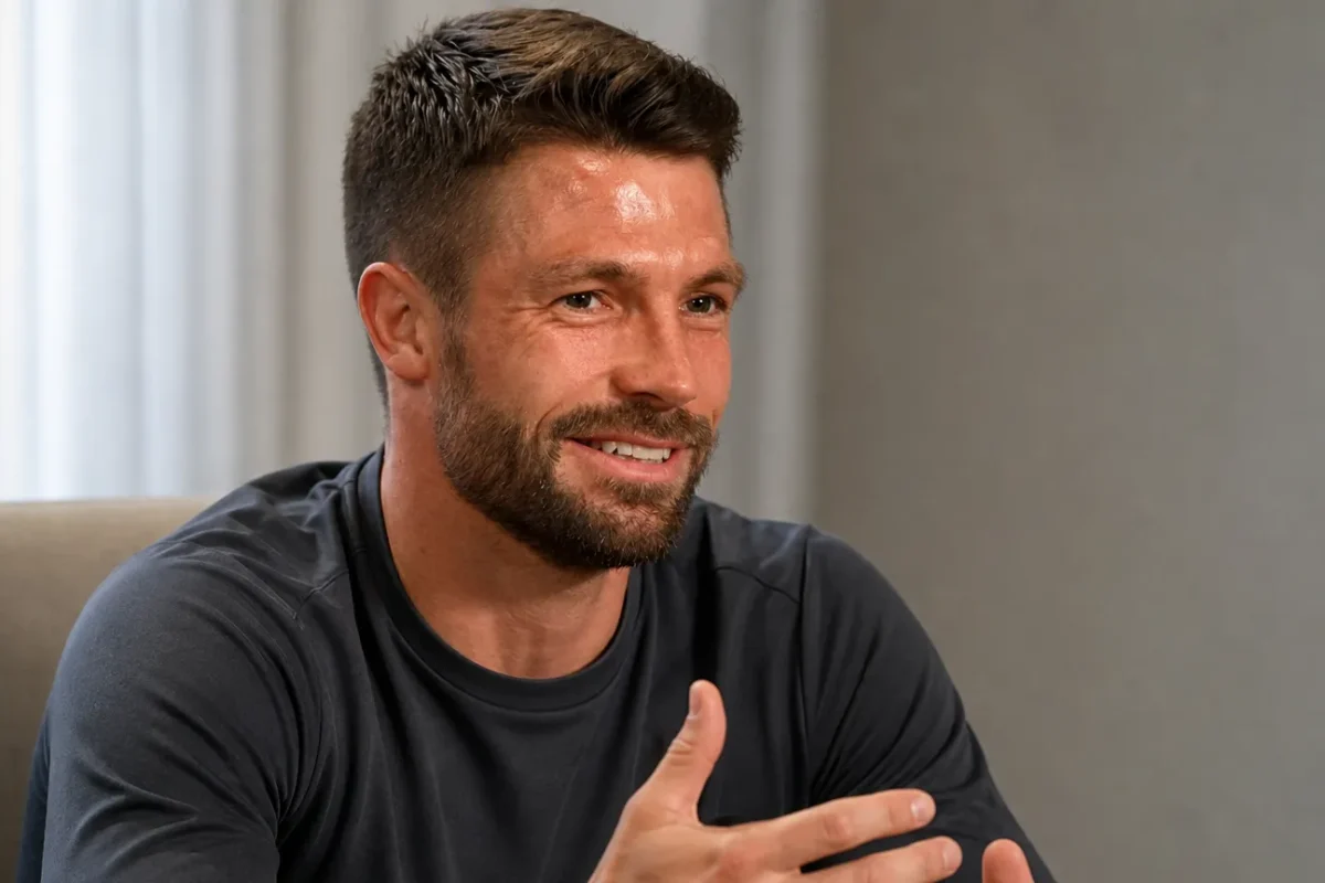 Brandon Mechele tijdens een rustig interview over zijn WK met de Rode Duivels.