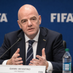 Gianni Infantino tijdens een FIFA-persmoment.