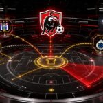 Transferradartafel met Jupiler Pro League-logo en drie clubankers rond de positie van nummer zes