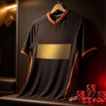 Belgisch profshirt in de kleedkamer tussen sponsorlicht en gokchips
