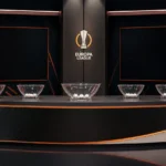 Voorbereide lotingsstudio voor de competitiefase van de Europa League.