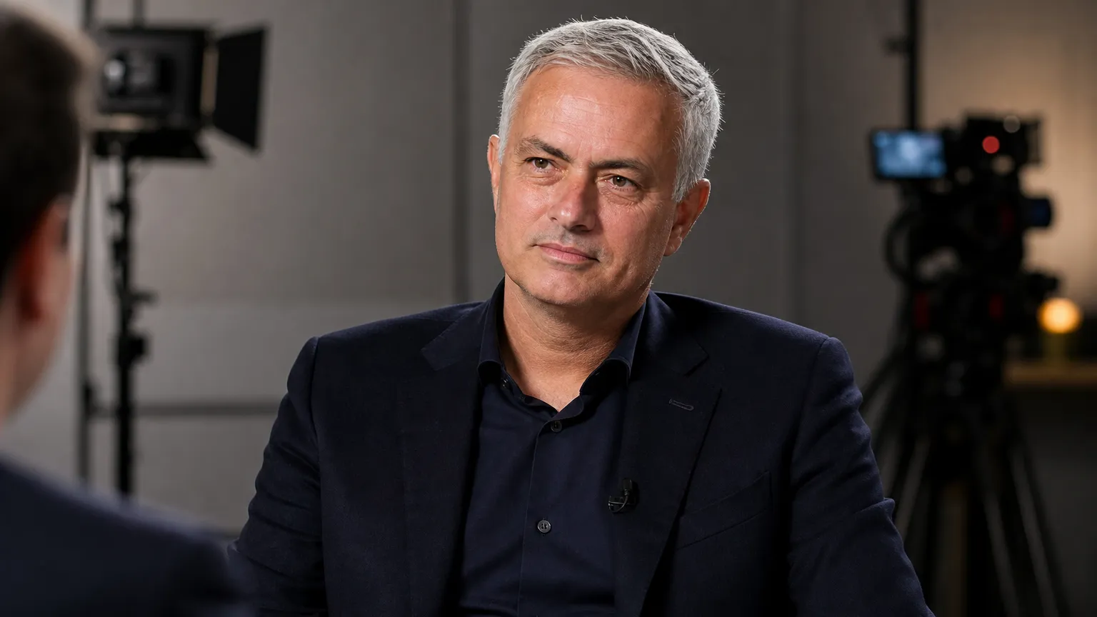 José Mourinho tijdens een rustig interview in een documentairestudio.