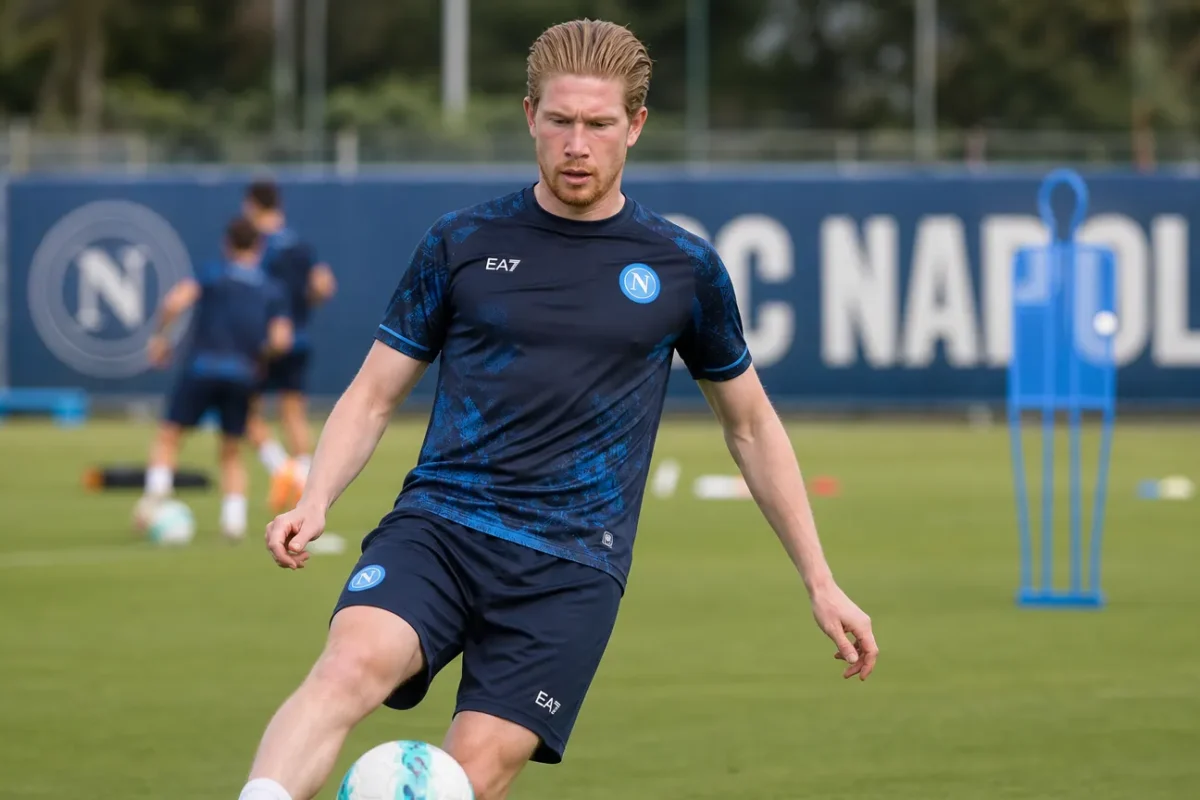 Kevin De Bruyne tijdens een training van SSC Napoli.