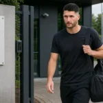 Thomas Henry bij de ingang van het trainingscomplex van Standard.