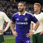 Léo Pétrot van Anderlecht reageert na afloop op het veld.