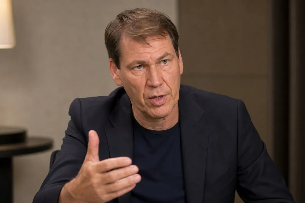 Rudi Garcia spreekt rustig tijdens een interview in een neutrale gespreksruimte.