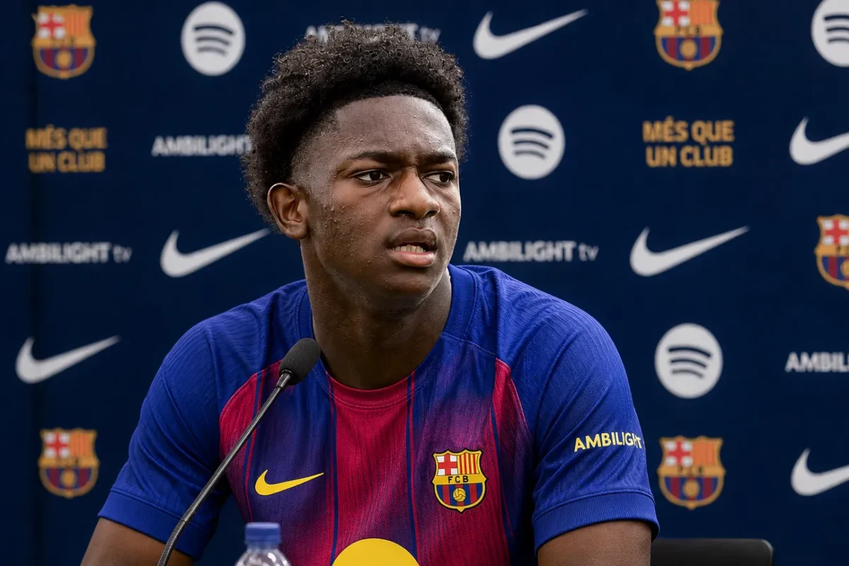 Een operationele mediaomgeving van FC Barcelona met clubbranding.