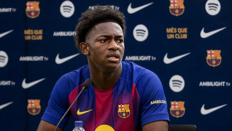 Een operationele mediaomgeving van FC Barcelona met clubbranding.