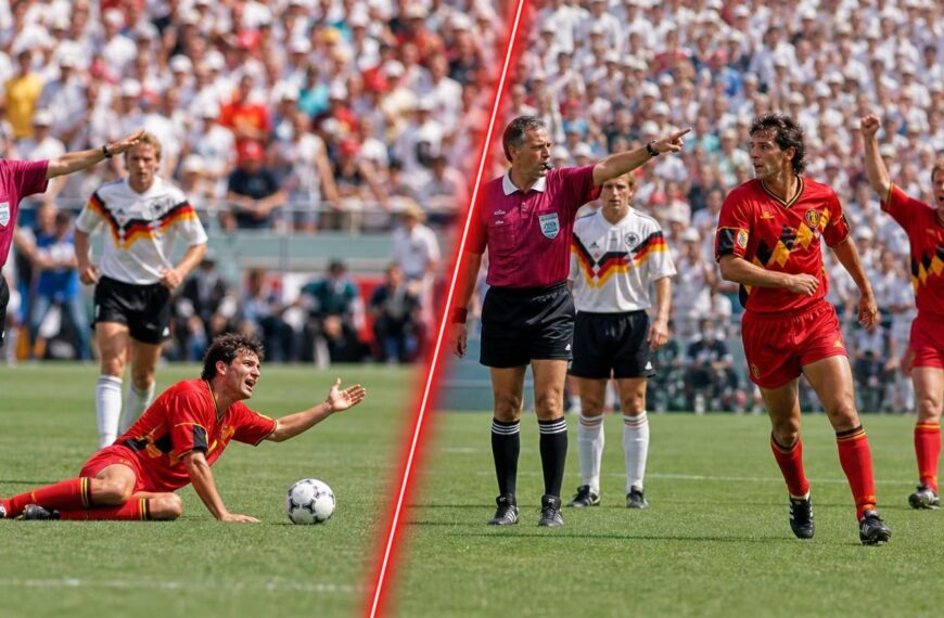 Josip Weber krijgt links geen penalty en rechts wel tegen Duitsland in 1994