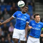 Rafiu Durosinmi van KRC Genk in een nieuw wedstrijdmoment.