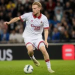 Arthur Vermeeren in actie in een wedstrijd voor Royal Antwerp FC.