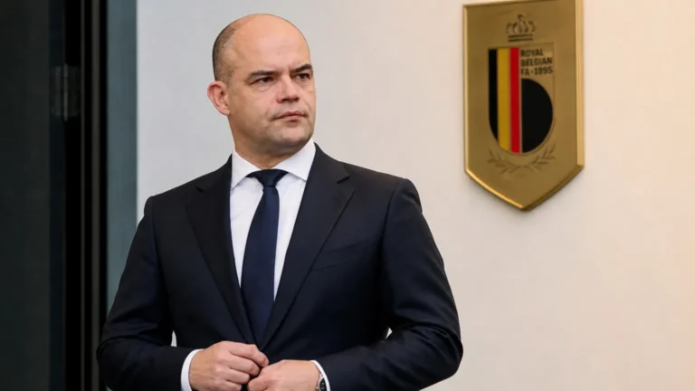 Peter Willems in een formele setting bij de Belgische voetbalbond.