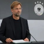 Jürgen Klopp tijdens een persmoment over de Duitse selectie.