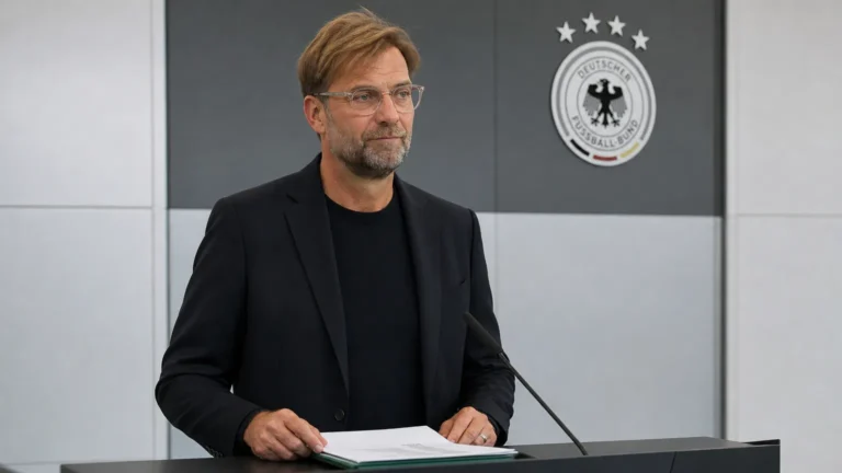 Jürgen Klopp tijdens een persmoment over de Duitse selectie.