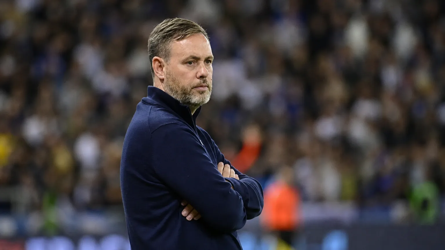 Michael Beale langs de zijlijn na de nederlaag van Zulte Waregem tegen Anderlecht.