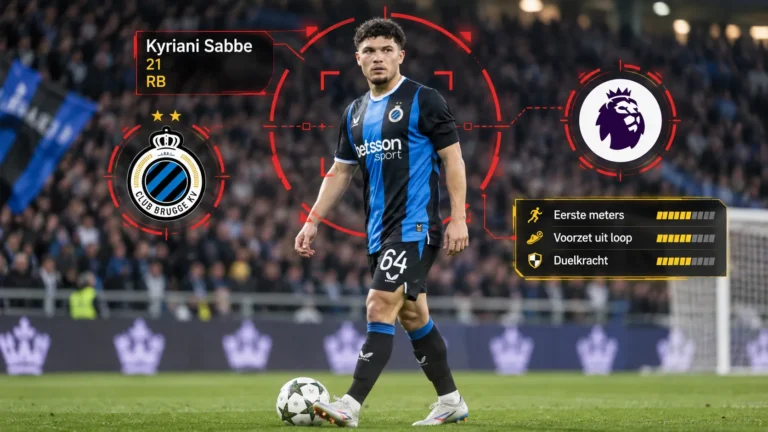 Kyriani Sabbe in scoutingvizier met Club Brugge en belangstelling uit de Premier League.