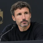 Mark van Bommel tijdens een persmoment van de Belgische nationale ploeg.